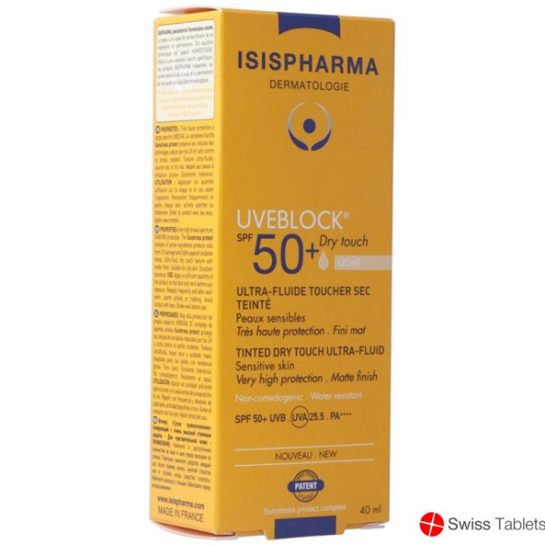 Isis Pharma Uveblock Spf 50 Dry Touch tinted light/ اسيس فارما