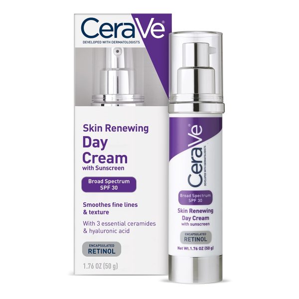 CeraVe Skin Renewing Anti Aging Face  day Cream with Sunscreen and Retinol – SPF 30/ سيرافي