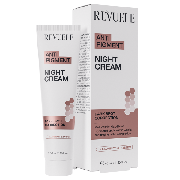 REVUELE ANTI PIGMENT NIGHT CREAM, 40 ml كريم  وجة ليلي ب ألفا أربوتين مضاد للتصبغات والتجاعيد
