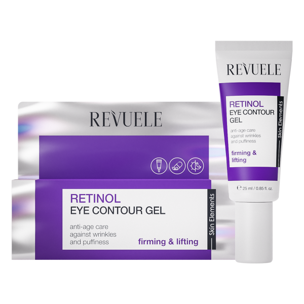 "REVUELE RETINOL EYE CONTOUR GEL, 25 ml  جل كريم الريتنول تحت العين مضاد للتجاعيد"