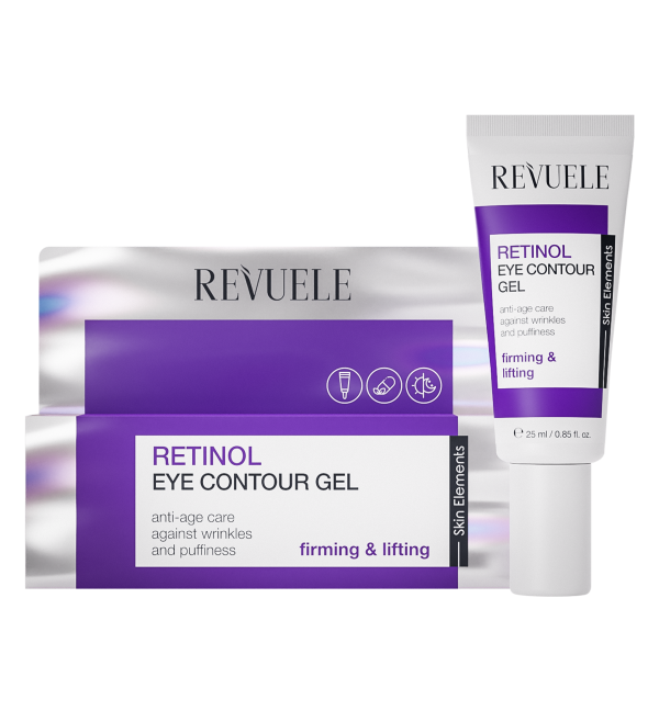 "REVUELE RETINOL EYE CONTOUR GEL, 25 ml  جل كريم الريتنول تحت العين مضاد للتجاعيد"