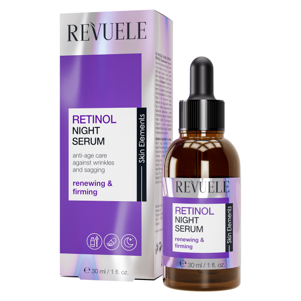 "REVUELE RETINOL NIGHT SERUM, 30 m  سيروم ريتنول للوجه,مضاد للتجاعيد