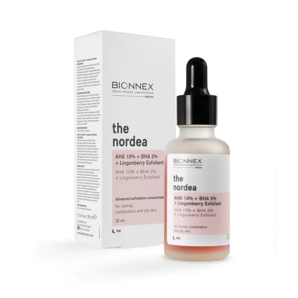 حمض ألفا هيدروكسي 10٪ + BHA 2٪ + مقشر لينغونبيري من بايونيكس  /Bionnex the nordea АНА 10% + BHA 2% + Lingonberry Exfoliant