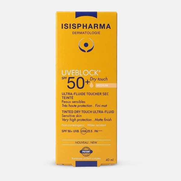 isis uveblock spf50 + dry touch medium tinited/ اسيس فارما واقي شمس لون متوسط