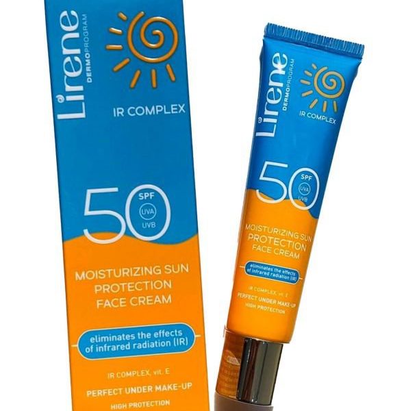 Lirene spf 50 moisturizing sun protection face cream  /واقي شمس طبي من لارين