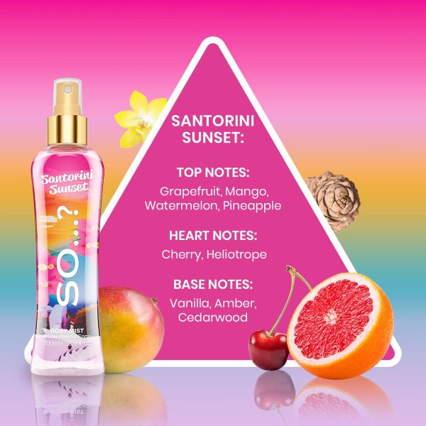 ⁦SO...? Santorini Sunset Body Mist 200ml/سبلاش للجسم من سو⁩ - الصورة ⁦3⁩