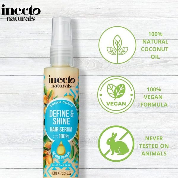 ⁦Inecto define and shine hair serum with argan oil 100 ml/ سيروم الشعر بخلاصة زيت الارغان⁩ - الصورة ⁦2⁩