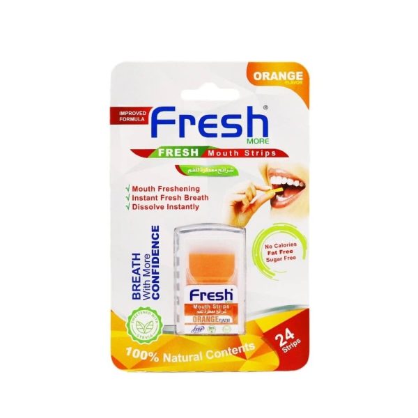 Fresh mouth strtips orange 24strips / شرائح فريش معطرة للفم