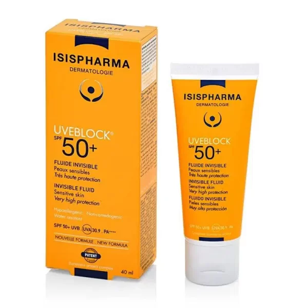 Isispharma uveblock spf50 fluid invisible /ازازفارما سن بلوك سائل شفاف