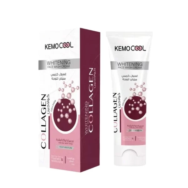 KEMO COOL FACE WASH CREAM150ML (COLLAGEN) / كيمو كول غسول كريمي مبيض للوجه بالكولاجين