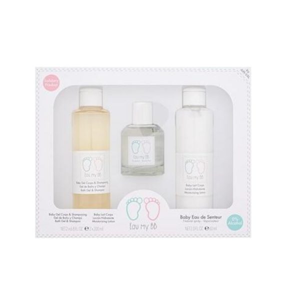 Gift set with EDS, Bath Gel & Shampoo and Moisturizing Lotion سيت هديه بيبي