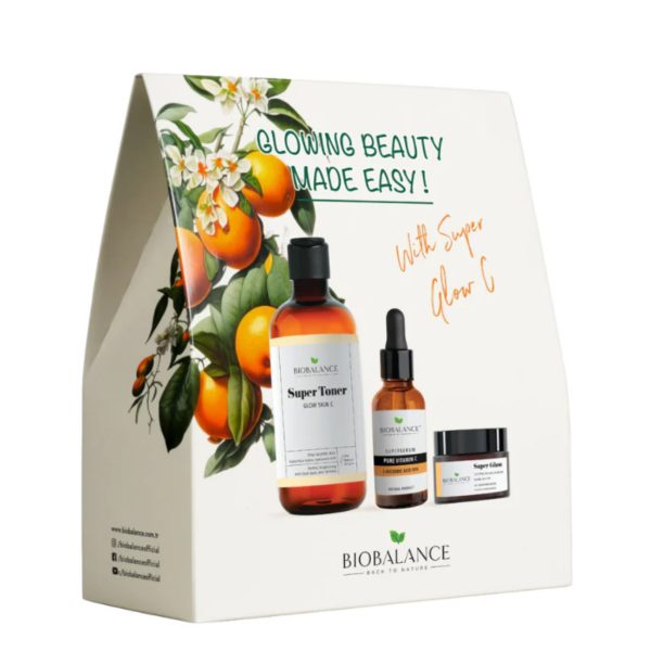 BIO BALANCE YOUR DAILY GLOWING ROUTINE WITH SUPER GLOW C SET - 3PCS | بايو بالانس روتين النضارة اليومي مع فيتامين سي - ٣ قطع