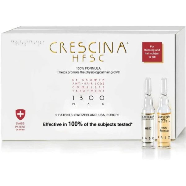 CRESCINA TRANSDERMIC HFSC COMPLETE TREATMENT FOR MEN   كريشنا أمبولات لعلاج تساقط الشعر عندر الرجال