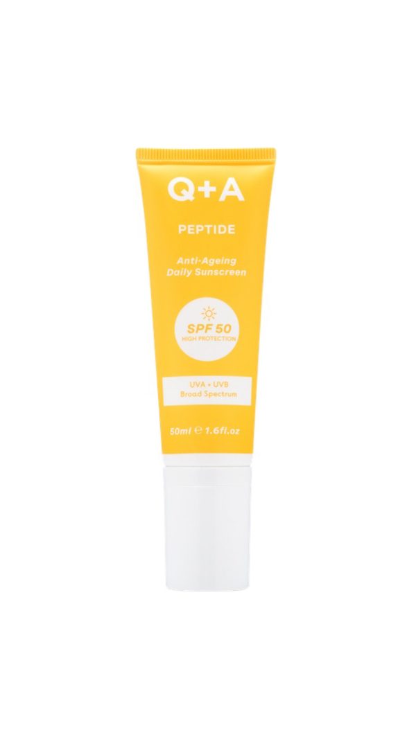 Q+A PEPTIDE ANTI-AGEING DAILY SUNSCREEN SPF50 - 50ML | كيو بلس ايه كريم واقي شمسي بالببتيدات SPF50 - 50 مل