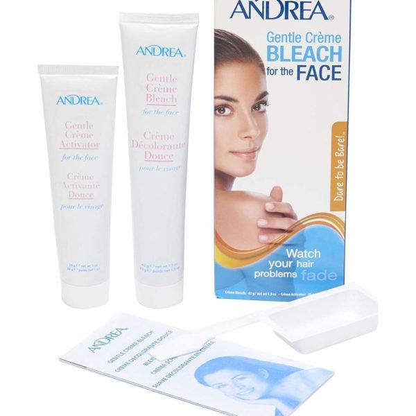 مجموعة مزيل ومبيض الشعر للوجه لجميع انواع البشرة من أندريا Andrea Gentle Creme Bleach Kit for the Face