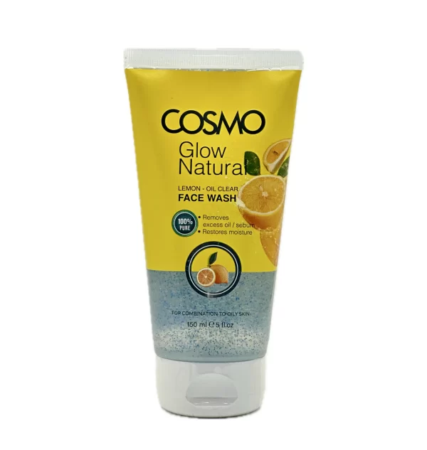 COSMO GLOW NATURAL - LEMON OIL CLEAR FACE WASH - 150ml | كوزمو غسول التخلص من الزيوت بالليمون - 150 مل