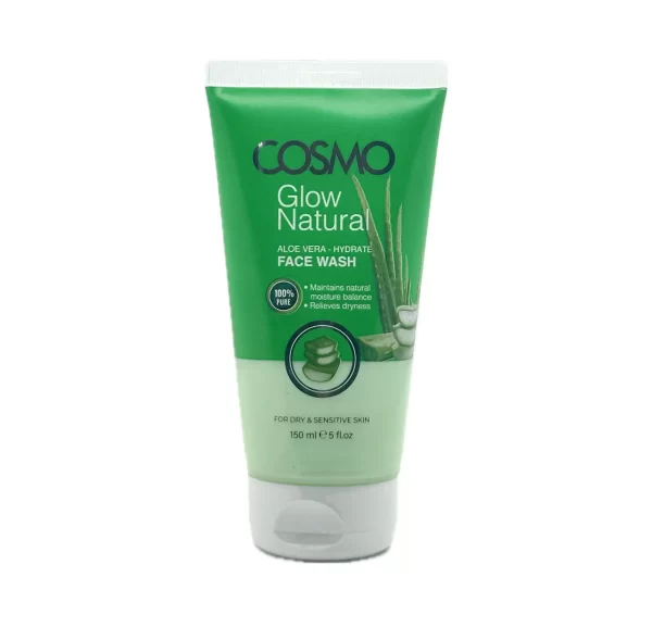 COSMO Glow Natural Aloe Vera - Hydrate Face Wash - 150ml | كوزمو غسول مرطب للوجه بالألوفيرا - 150 مل