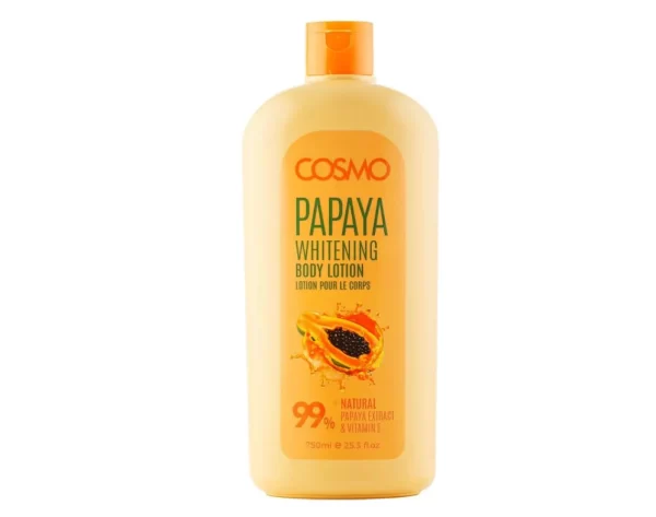 COSMO Papaya Whitening Body Lotion 99% Natural - 750ml | كوزمو لوشن للجسم بالبابايا - 750 مل