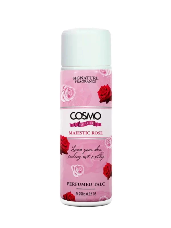 COSMO Signature Fragrance Perfumed Talc MAJESTIC ROSE - 125g | كوزمو بودرة التلك المعطرة بالورد - 125 غرام