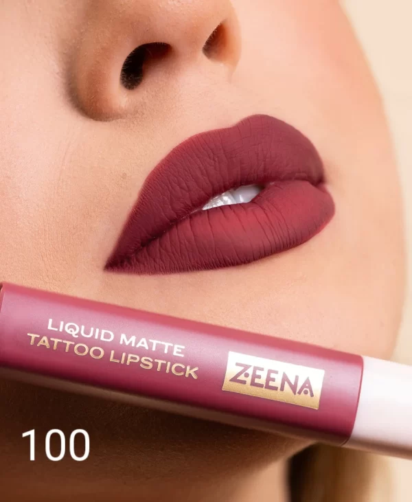 ZEENA LIQUID MATTE TATTOO LIPSTICK 100 | زينه احمر شفاه سائل مات