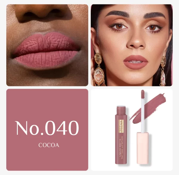 ZEENA LIQUID MATTE TATTOO LIPSTICK 040 | زينه احمر شفاه سائل مات