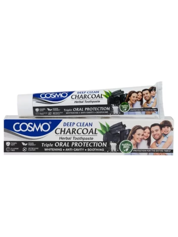 COSMO Deep Clean Charcoal Herbal Toothpaste - 100g | كوزمو معجون أسنان بالفحم - 100 غرام