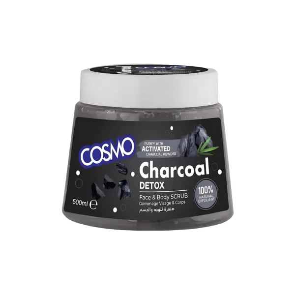 COSMO Charcoal Detox Face & Body Scrub - 500ml | كوزمو مقشر للوجه و الجسم بالفحم النشط - 500 مل