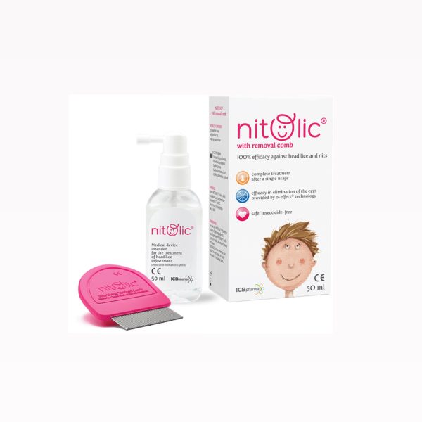 نيتوليك مع مشط إزالة قمل الرأس 50 مل | nitolic with removal comb 50ml