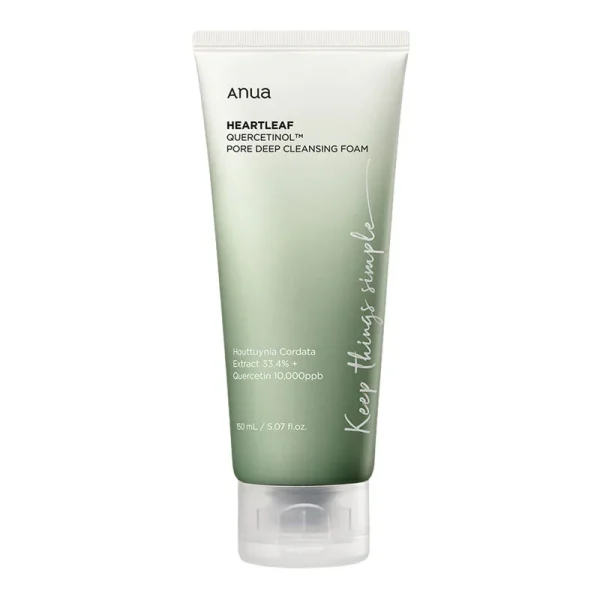 Anua Heartleaf Quercetinol Pore Deep Cleansing Foam - 150ml | أنوا غسول رغوي بخلاصة نبات القلب لتنظيف المسام بشكل عميق  - 150 مل