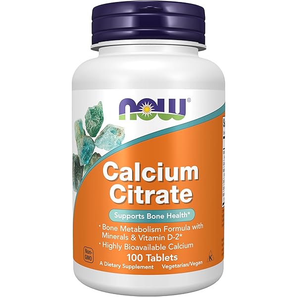 NOW Calcium Citrate Supports Bone Health 100 tablets | كالسيوم ستريت من شركة ناو لدعم صحة العظام 100 حبه