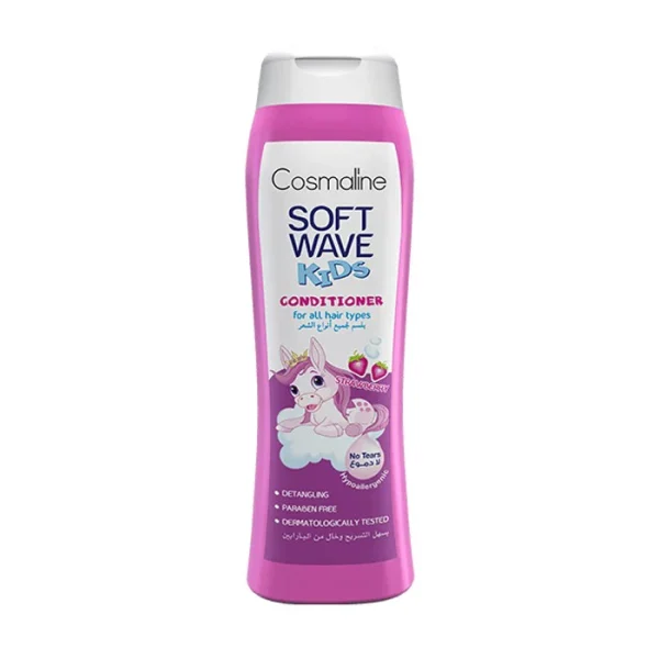 Cosmaline Soft Wave Strawberry Conditioner For Kids - 400ml | بلسم سوفت ويف بالفراولة للأطفال من كوزمولاين 400 مل
