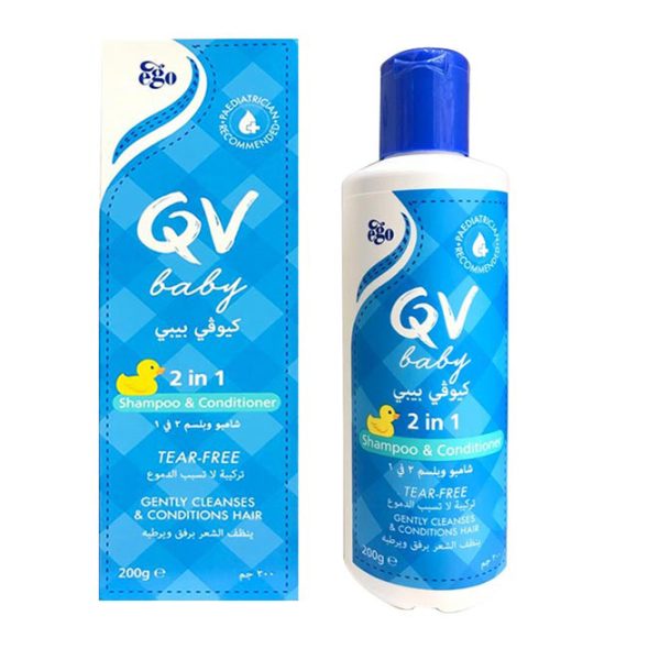 QV BABY 2 IN 1 SHAMPOO AND CONDITIONER 200 GM | شامبو وبلسم كيو في بيبي 2 في 1 200غرام