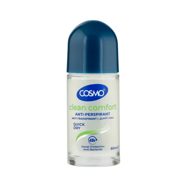 COSMO Quick Dry Anti-Perspirant Anti-Transpirant 48h clean comfort - 60ml | كوزمو مزيل تعرق رول اون 48 ساعة سريع الجفاف - 60 مل