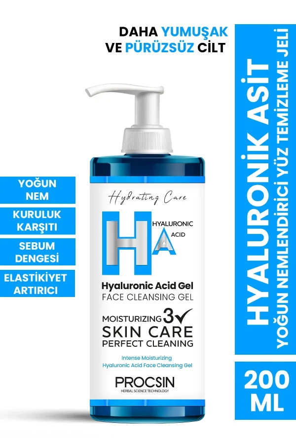 PROCSIN Hyaluronic Acid Gel Face Cleansing Gel - 200ml | بروكسن غسول جل بالهيالورونيك اسيد - 200 مل - الصورة 2