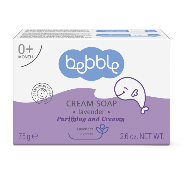 bebble Cream-Soap Lavender 75g | صابونه كريميه من ببلي باللافندر 75 غرام
