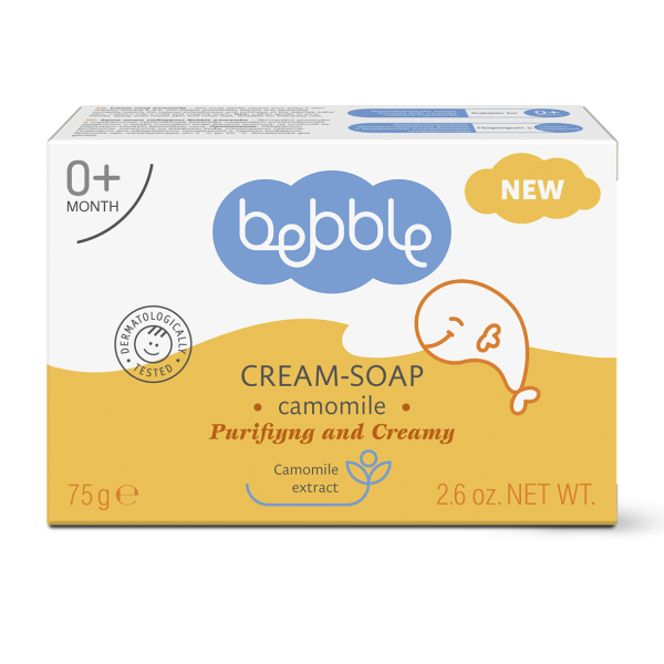 bebble Cream-Soap Camomile 75g | صابونه كريميه من ببلي بالبابونج 75 غرام