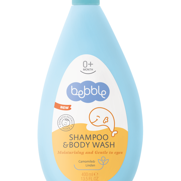 bebble Shampoo & Body Wash 400 ml Camomile & Linden | شامبو وغسول للجسم 400 مل بابونج وزنجبيل