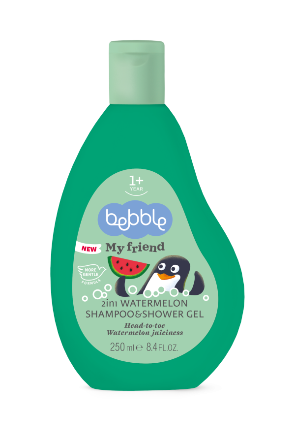 bebble 2in1 Watermelon Shampoo & Shower Gel 250ml | ببلي شامبو وجل استحمام بنكهة البطيخ 2 في 1