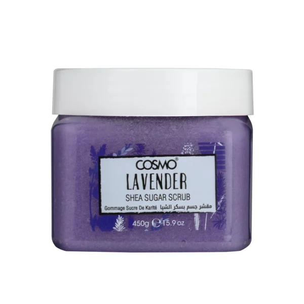 COSMO Lavender shea sugar scrub - 450g | كوزمو مقشر الجسم بالسكر و الشيا و اللافندر - 450 غرام