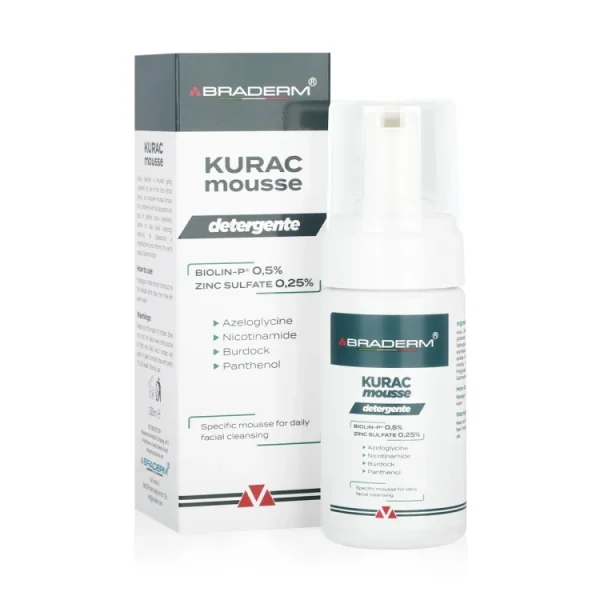 BRADERM Kurac Mousse Detergente Cleansing Foam 100ml | براديرم موس زويلاك غسول رغوي لتنظيف الوجه 100 مل