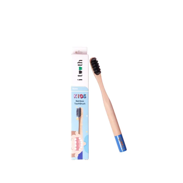 i tooth Kids Bamboo Toothbrush Blue | اي توث فرشاة اسنان للاطفال لون ازرق