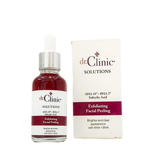 سيروك دكتور كلينيك لتقشير الوجه بحمض الساليسيليك 30مل | Dr Clinic solutions exfoliating facial peeling AHA + BHA salicylic acid 30ml
