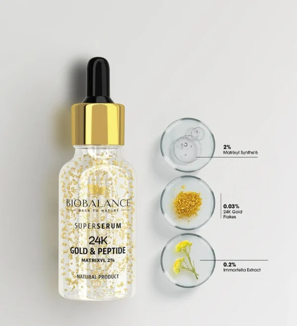 ⁦Bio Balance 24K Gold & Peptide Super Serum - 30ml | بايو بالانس سيروم الذهب و البيبتيد - 30 مل⁩ - الصورة ⁦3⁩