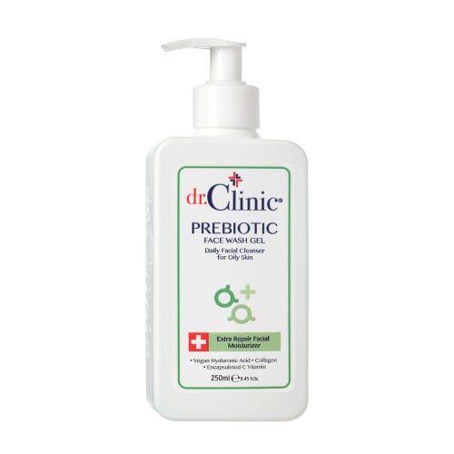 Dr Clinic Prebiotic Face Wash Gel Daily Facial Cleanser For Oily Skin   250ml | دكتور كلينك غسول جل للبشرة الدهنية   250 مل