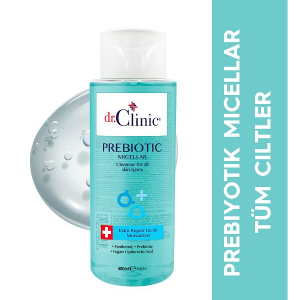 Dr.Clinic Prebiotic Micellar All Skin Types Extra Repair Facial Moisturizer 400 ml | ماء المسيلار بروبايوتك من دكتور كلينيك لكل انواع البشره ترميم زياده وترطيب للبشره 400 مل