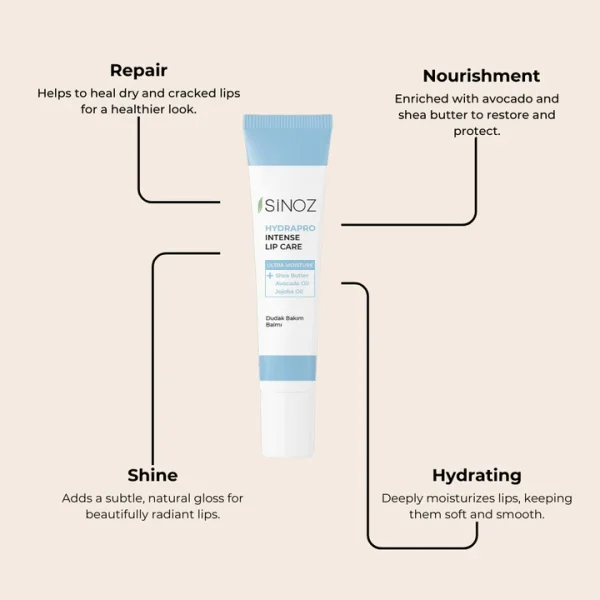 SiNOZ Hydrapro Intense Lip Care Balm 10g | سينوز بلسم العناية بالشفاه هايدرابرو المكثف 10 غرام - الصورة 3