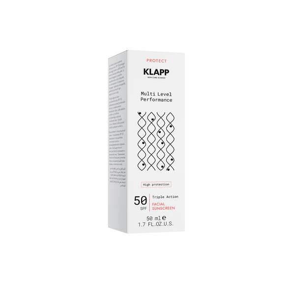 KLAPP Multi Level Performance Sun Protection Facial Sunscreen 50 SPF   50ml | واقي شمس متعدد المستويات للوجه بعامل حماية من الشمس 50   50مل