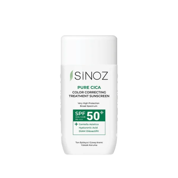 SiNOZ Mineral UV filter - Pure Cica Color Correcting Fluid Sunscreen SPF 50 + 50ml | سينوز فلتر معدني للأشعة فوق البنفسجية - سائل تصحيح لون البشرة Pure Cica واقي من الشمس بعامل حماية من الشمس SPF 50+ 50مل