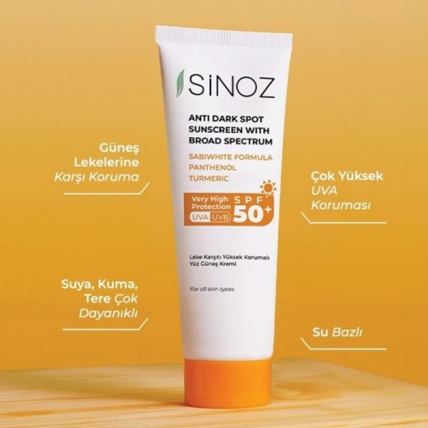 ⁦SiNOZ Anti Dark Spot Sunscreen With Broad Spectrum SPF50 50 ml | سينوز واقي شمس مضاد للبقع الداكنة بعامل حماية من الشمس SPF 50 + 50 مل⁩ - الصورة ⁦3⁩