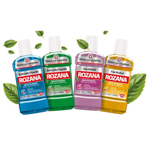 ROZANA Mouthwash Cool Mint Anticavity Fluoride   300ml | روزانا غسول فم بالنعاع البارد الفلورايد المضاد للتسوس   300مل